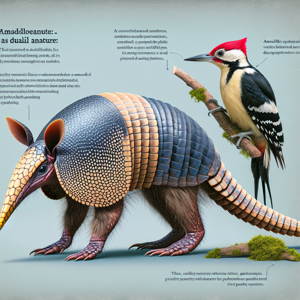Armadillopecker, an AI-generated hybrid of Armadillo and Woodpecker