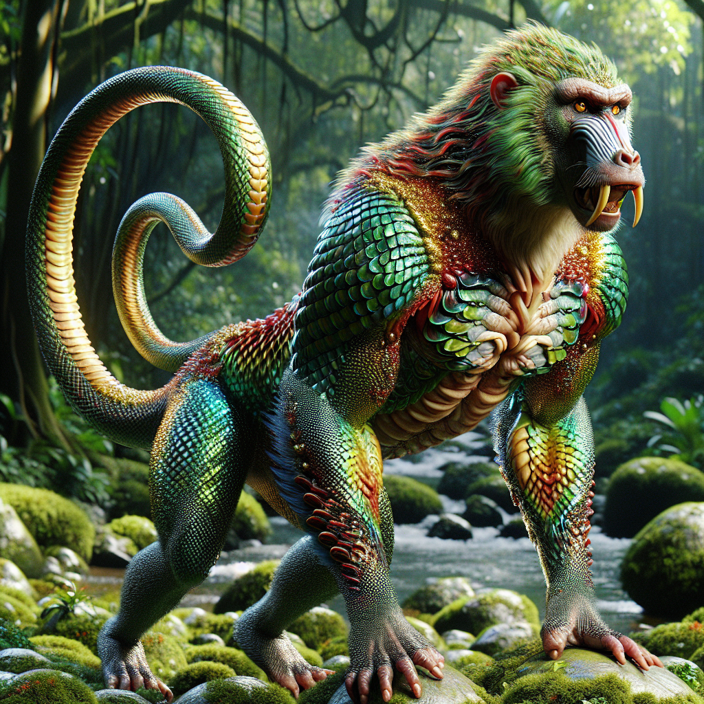 Cobraboon, an AI-generated hybrid of Baboon and Cobra