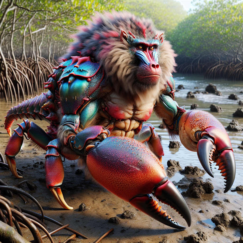 Craboon, an AI-generated hybrid of Baboon and Crab