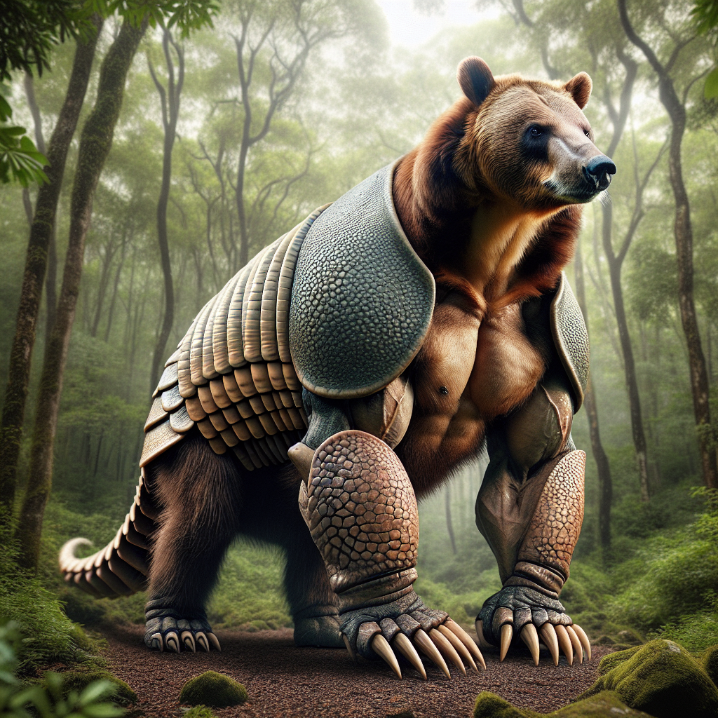 Bearadillo, an AI-generated hybrid of Bear and Armadillo
