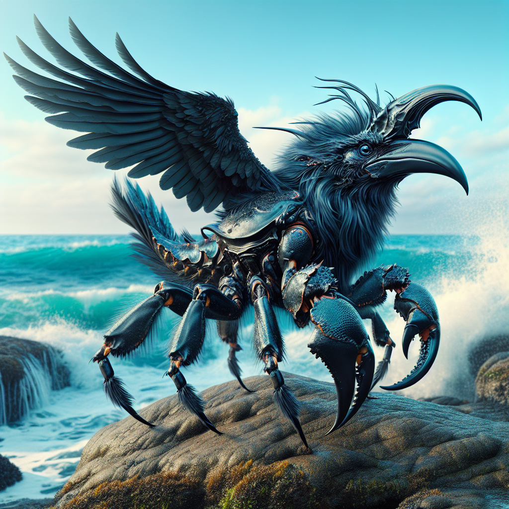 Crabrow, an AI-generated hybrid of Crab and Crow