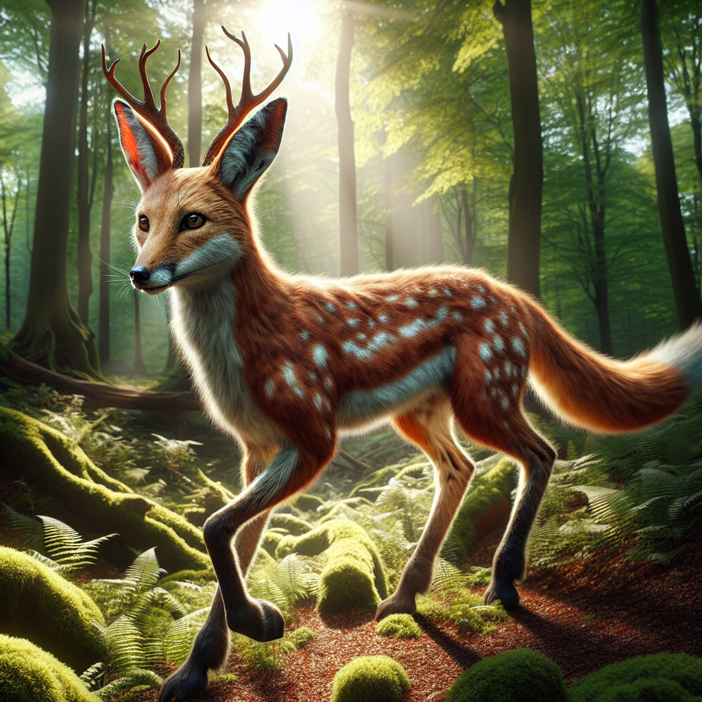Deerfox, an AI-generated hybrid of Deer and Fox
