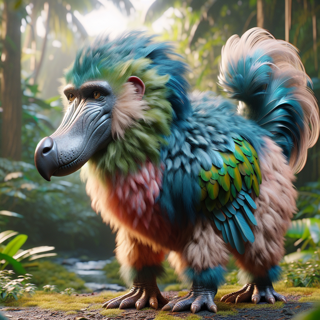 Dodoboon, an AI-generated hybrid of Baboon and Dodo
