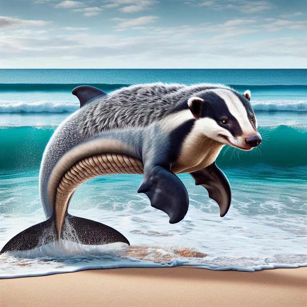 Dolphadger, an AI-generated hybrid of Badger and Dolphin