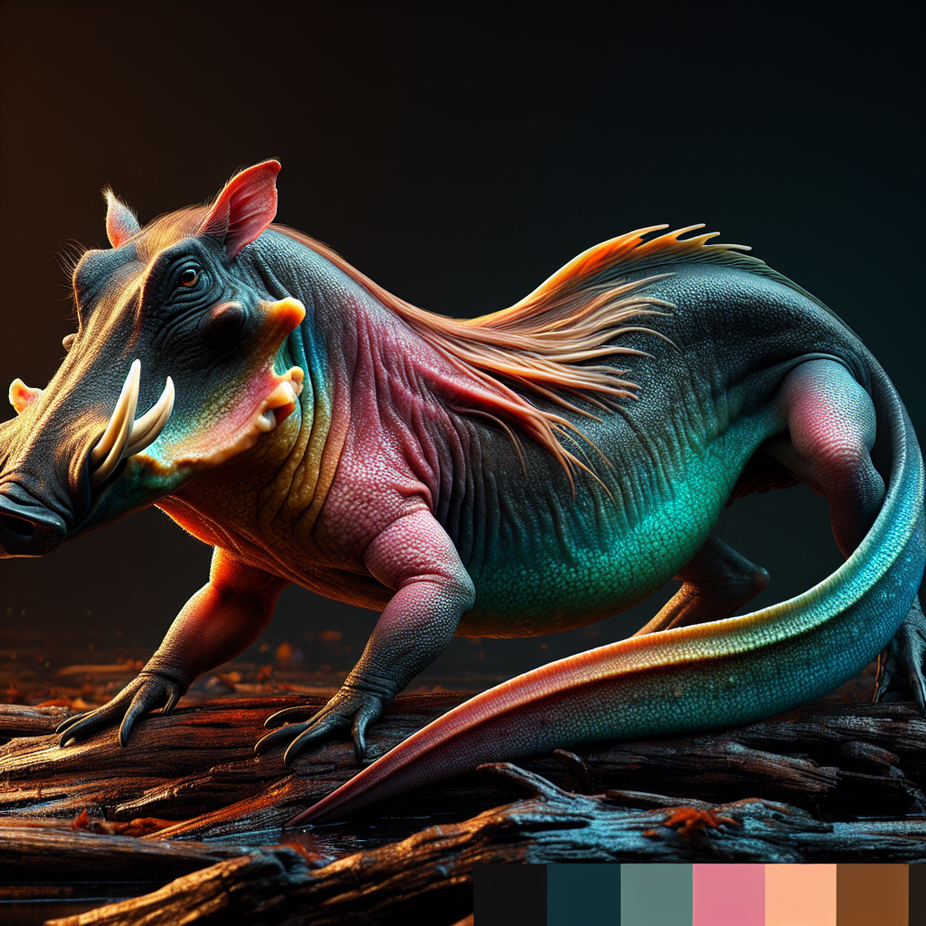 Newt-Hog, an AI-generated hybrid of Newt and Warthog
