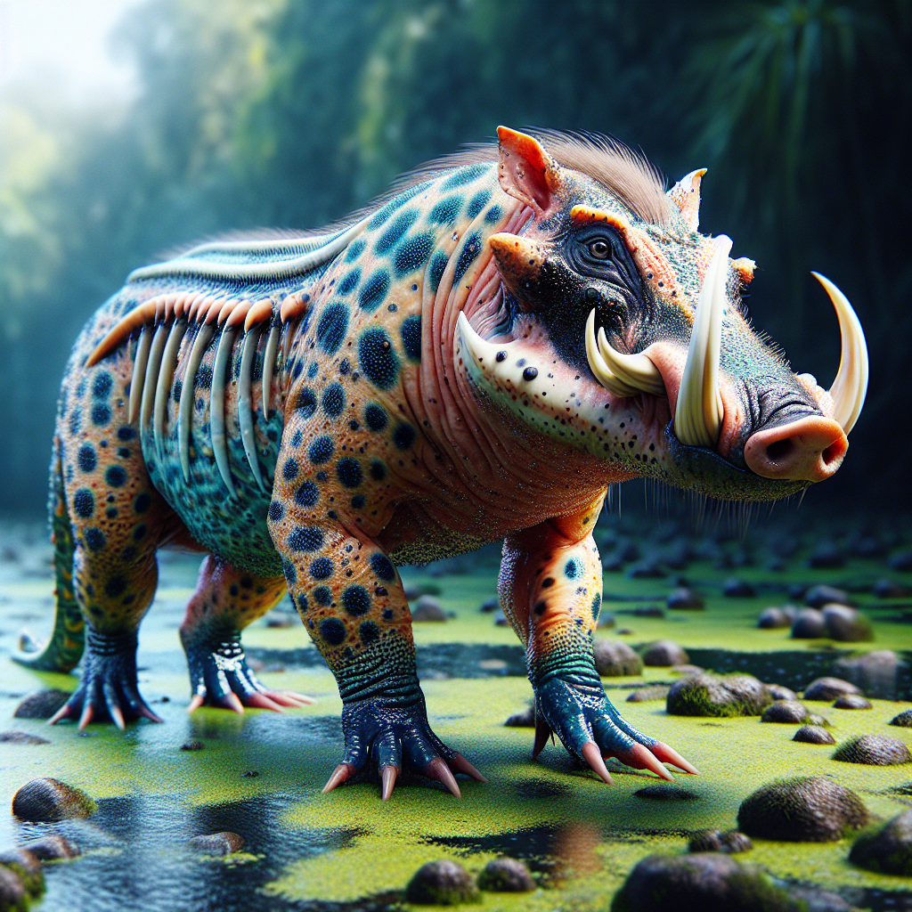 NewtHog, an AI-generated hybrid of Newt and Warthog