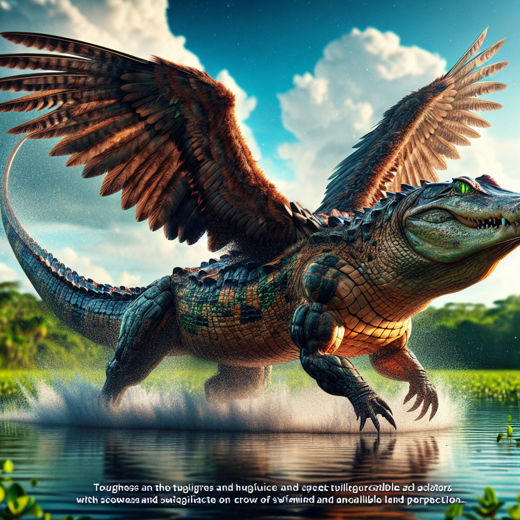 Crogator, an AI-generated hybrid of Alligator and Crow
