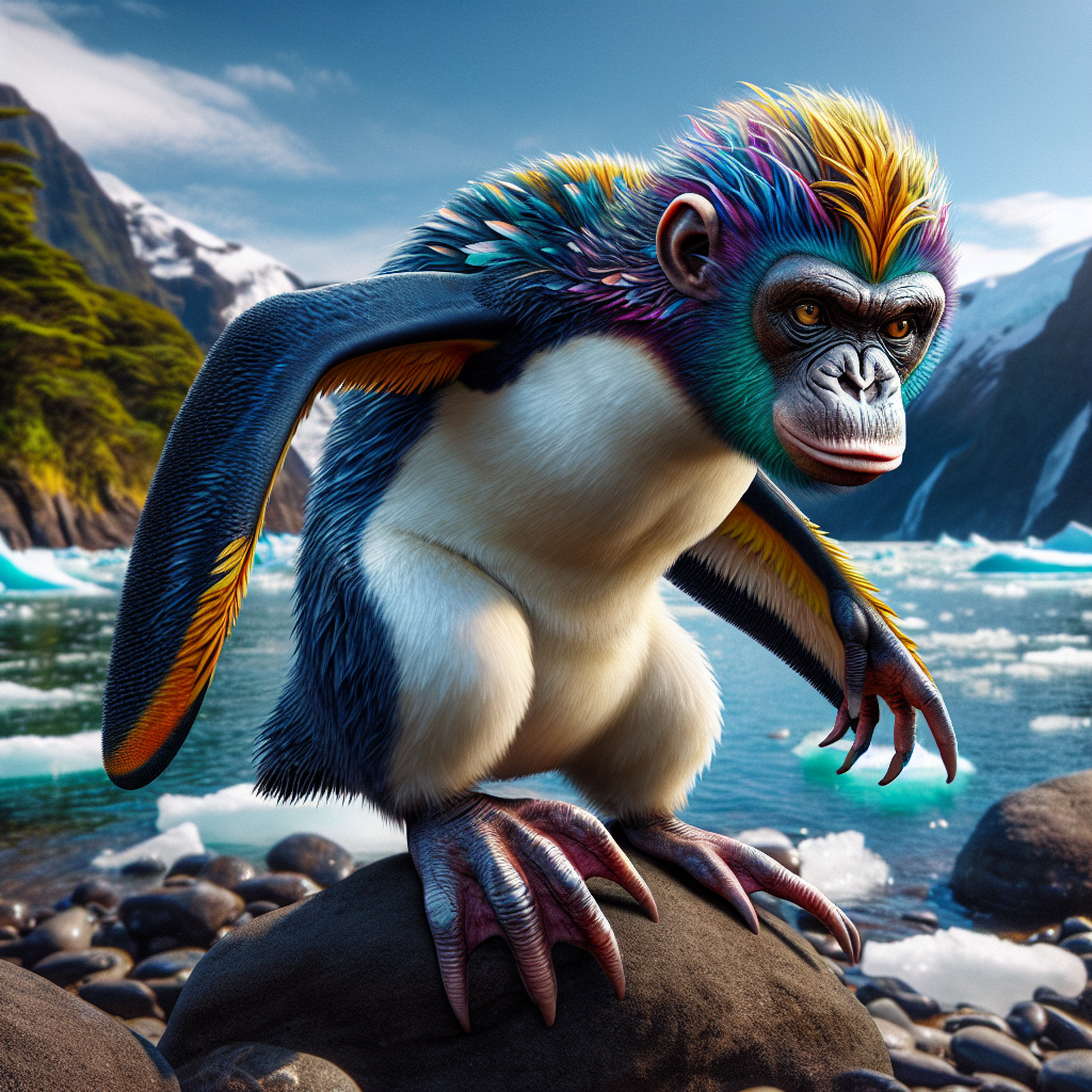 Penguimpanzee, an AI-generated hybrid of Penguin and Chimpanzee