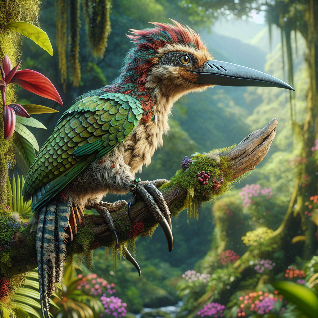 Slothpecker, an AI-generated hybrid of Woodpecker and Sloth