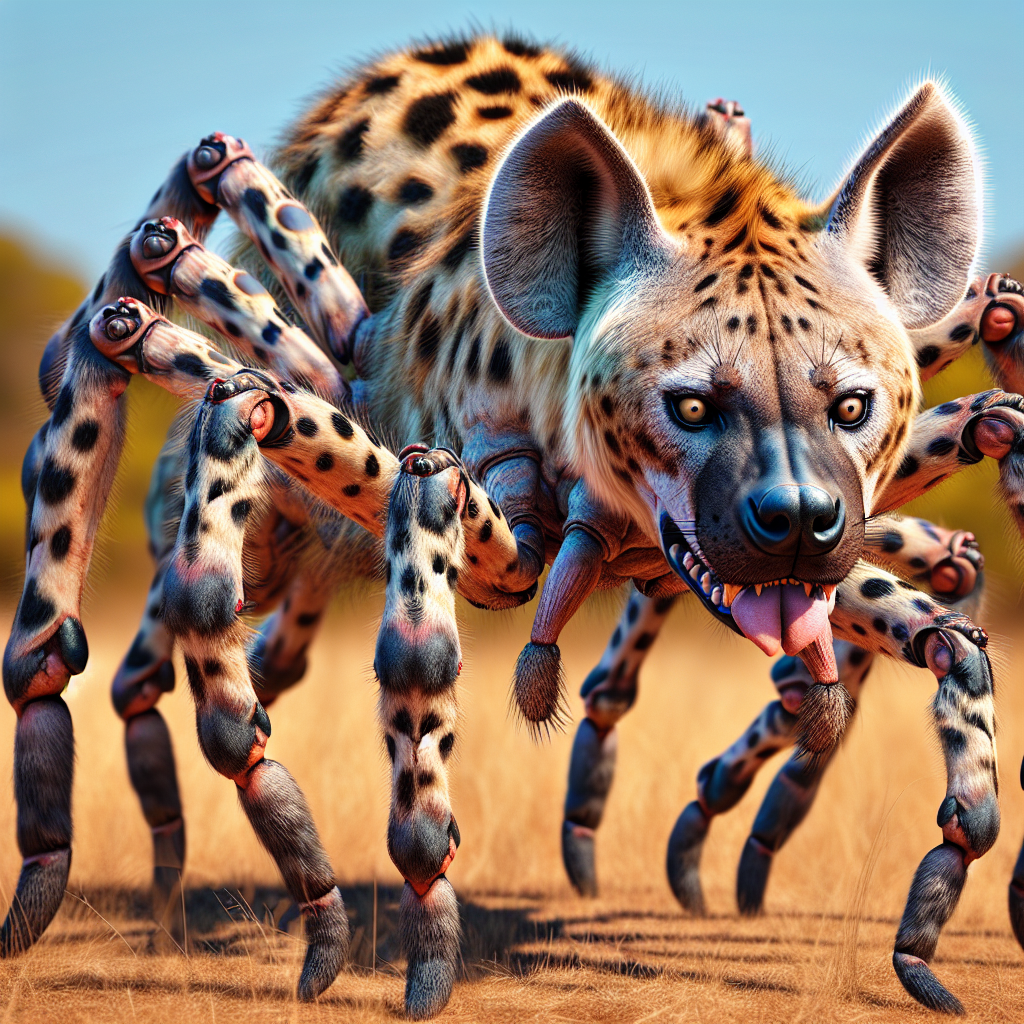 Hyenara, an AI-generated hybrid of Hyena and Spider