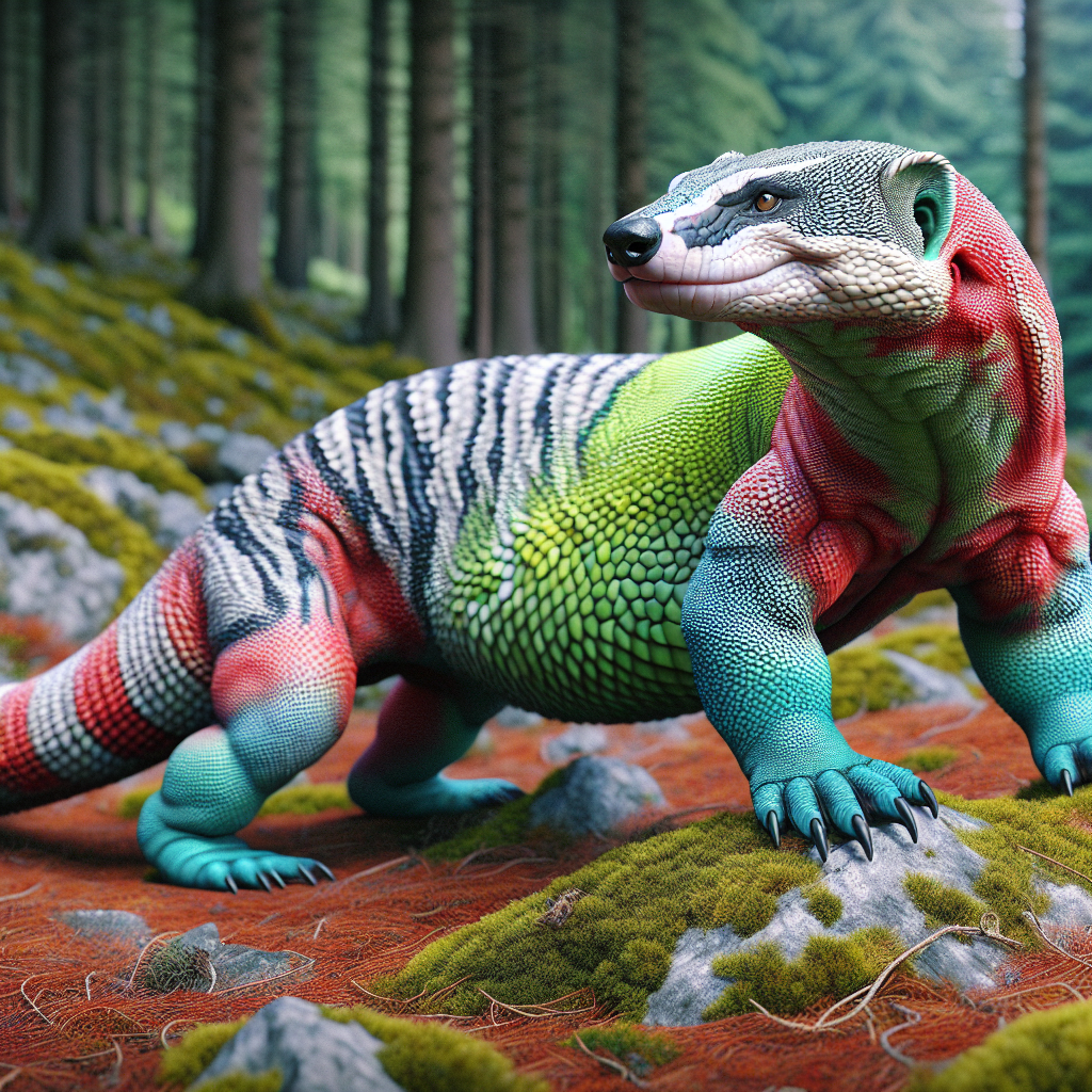 Badgergo, an AI-generated hybrid of Badger and Gecko