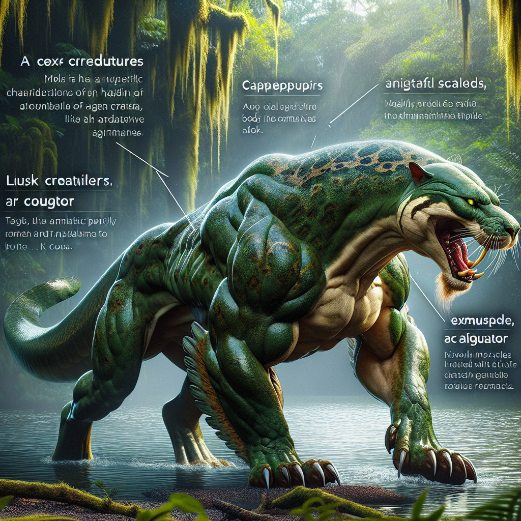 Couligator, an AI-generated hybrid of Alligator and Cougar