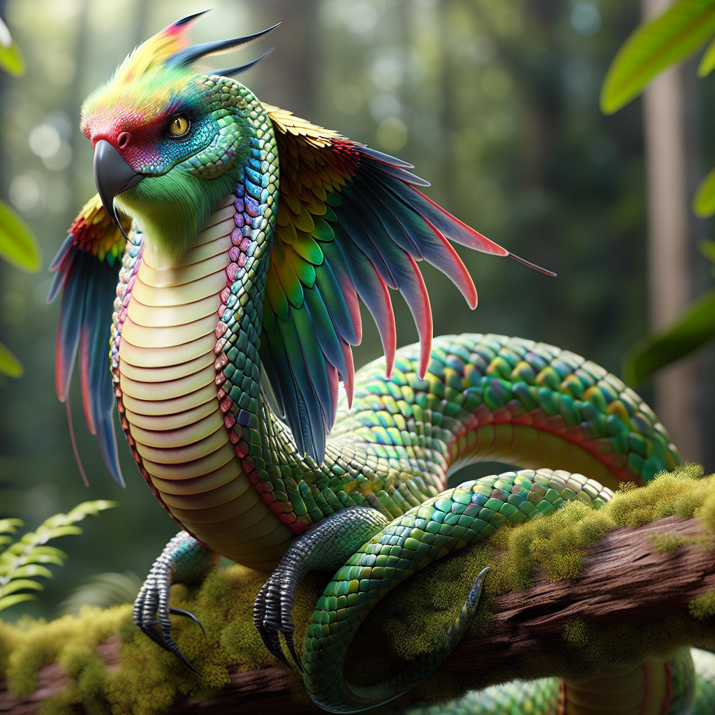 CobraToo, an AI-generated hybrid of Cobra and Cockatoo