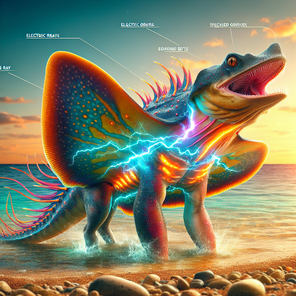 ElectroGila, an AI-generated hybrid of Electric Ray and Gila monster