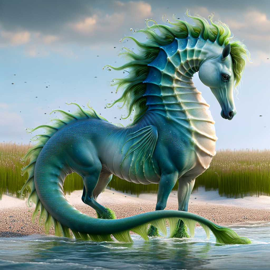 Seahorse Stallion, an AI-generated hybrid of Horse and Seahorse