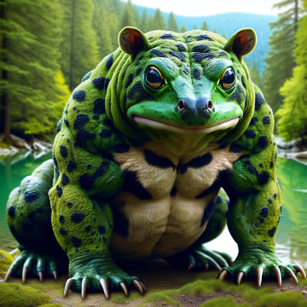 Bearog, an AI-generated hybrid of Bear and Frog