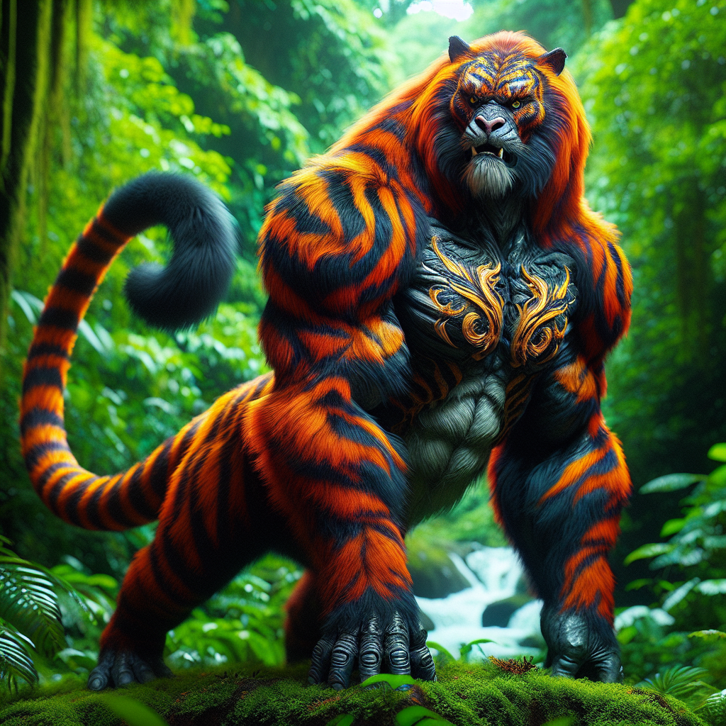 Tigorilla, an AI-generated hybrid of Tiger and Gorilla