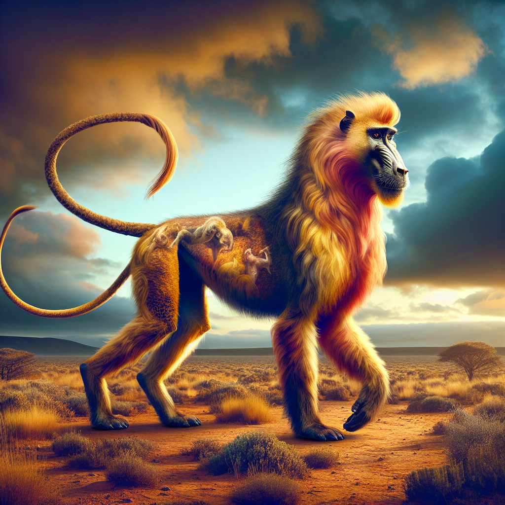 CamaBoon, an AI-generated hybrid of Camel and Baboon