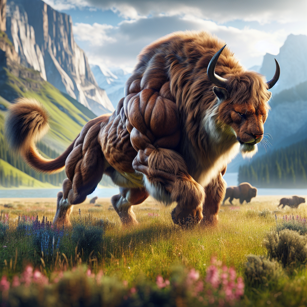 B Cougar, an AI-generated hybrid of Bison and Cougar