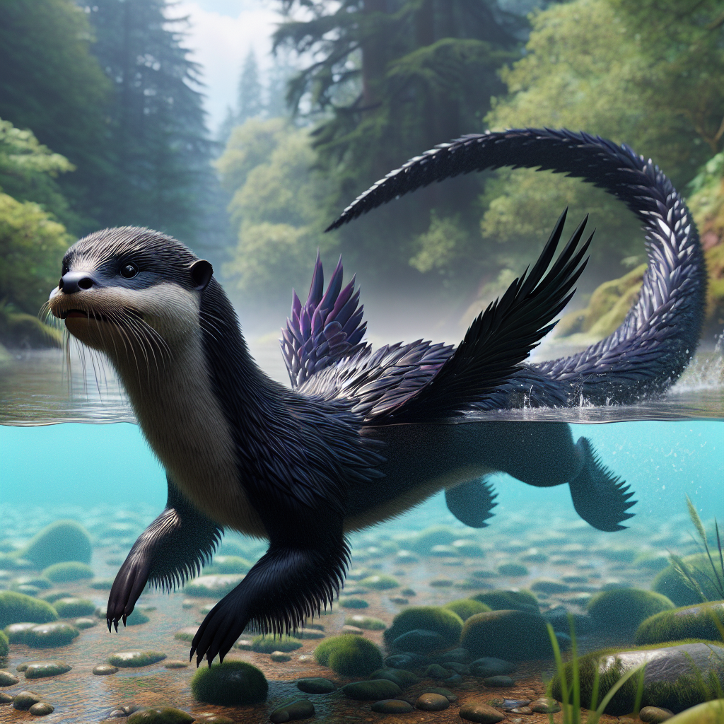 Crowtter, an AI-generated hybrid of Crow and Otter