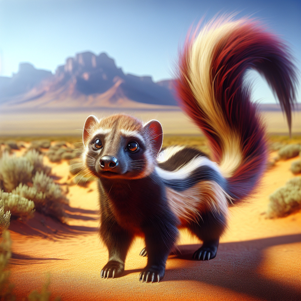 Skunkat, an AI-generated hybrid of Meerkat and Skunk