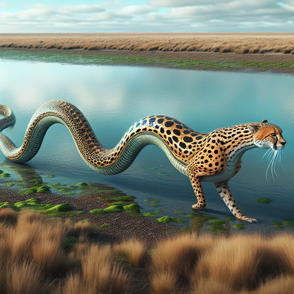 Cheelion, an AI-generated hybrid of Cheetah and Eel