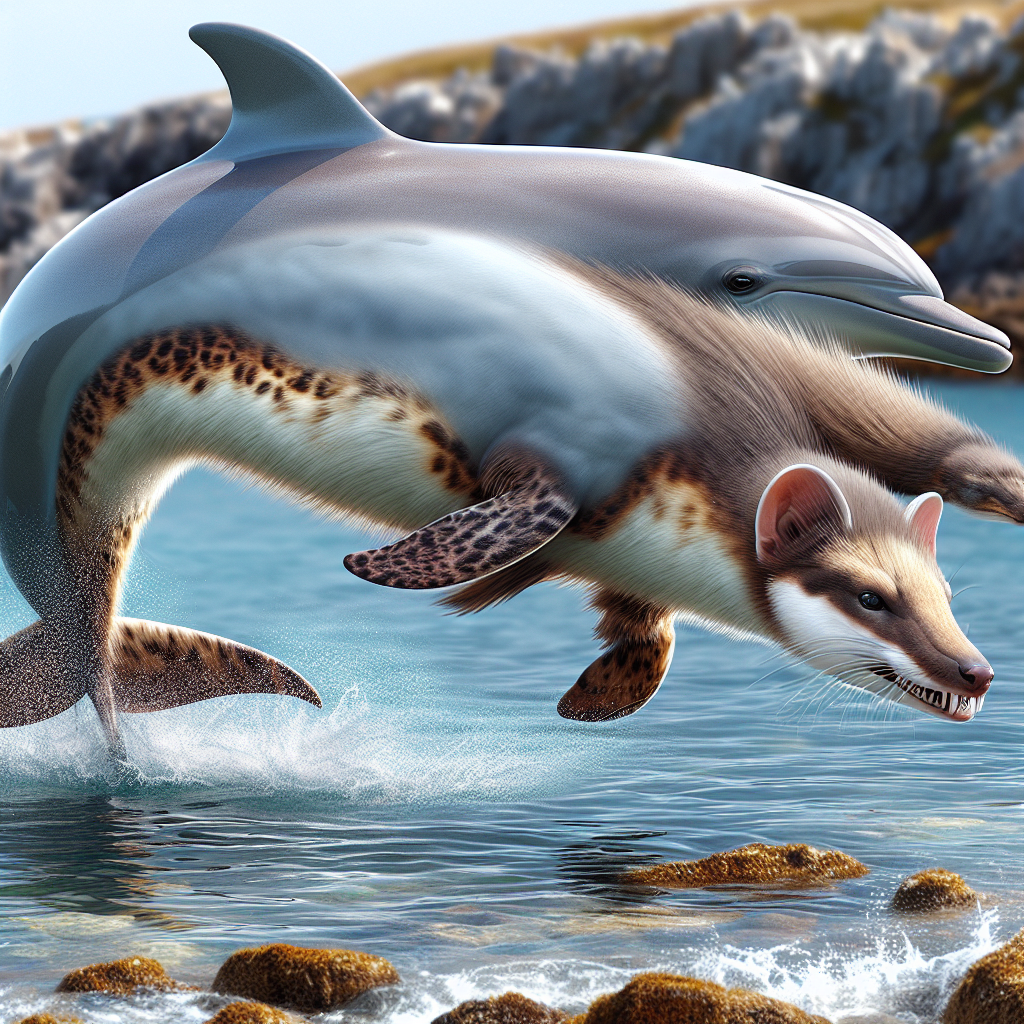 Dolphasel, an AI-generated hybrid of Weasel and Dolphin