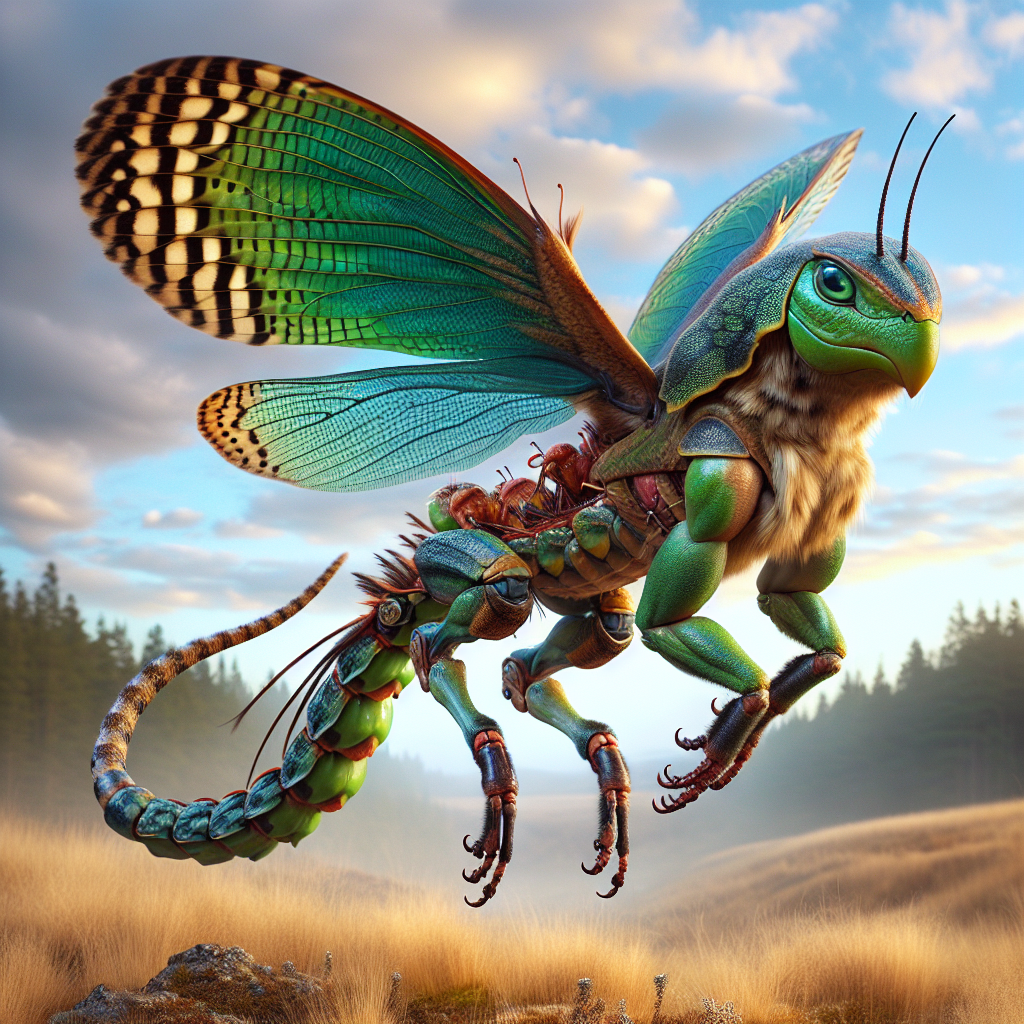 Hawkershopper, an AI-generated hybrid of Hawk and Grasshopper
