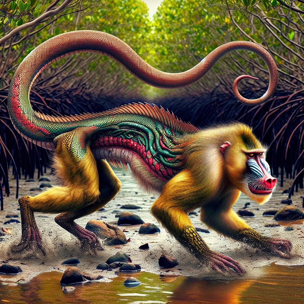 Baboon Eel, an AI-generated hybrid of Baboon and Eel