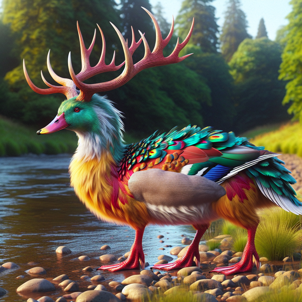 Elkduck, an AI-generated hybrid of Elk and Duck