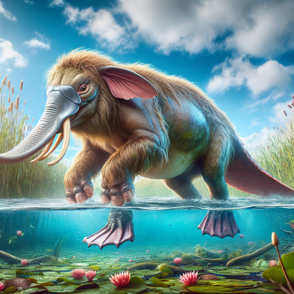 Eleplatypus, an AI-generated hybrid of Elephant and Platypus