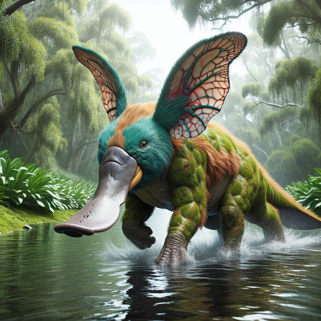 Eleplatypus, an AI-generated hybrid of Elephant and Platypus