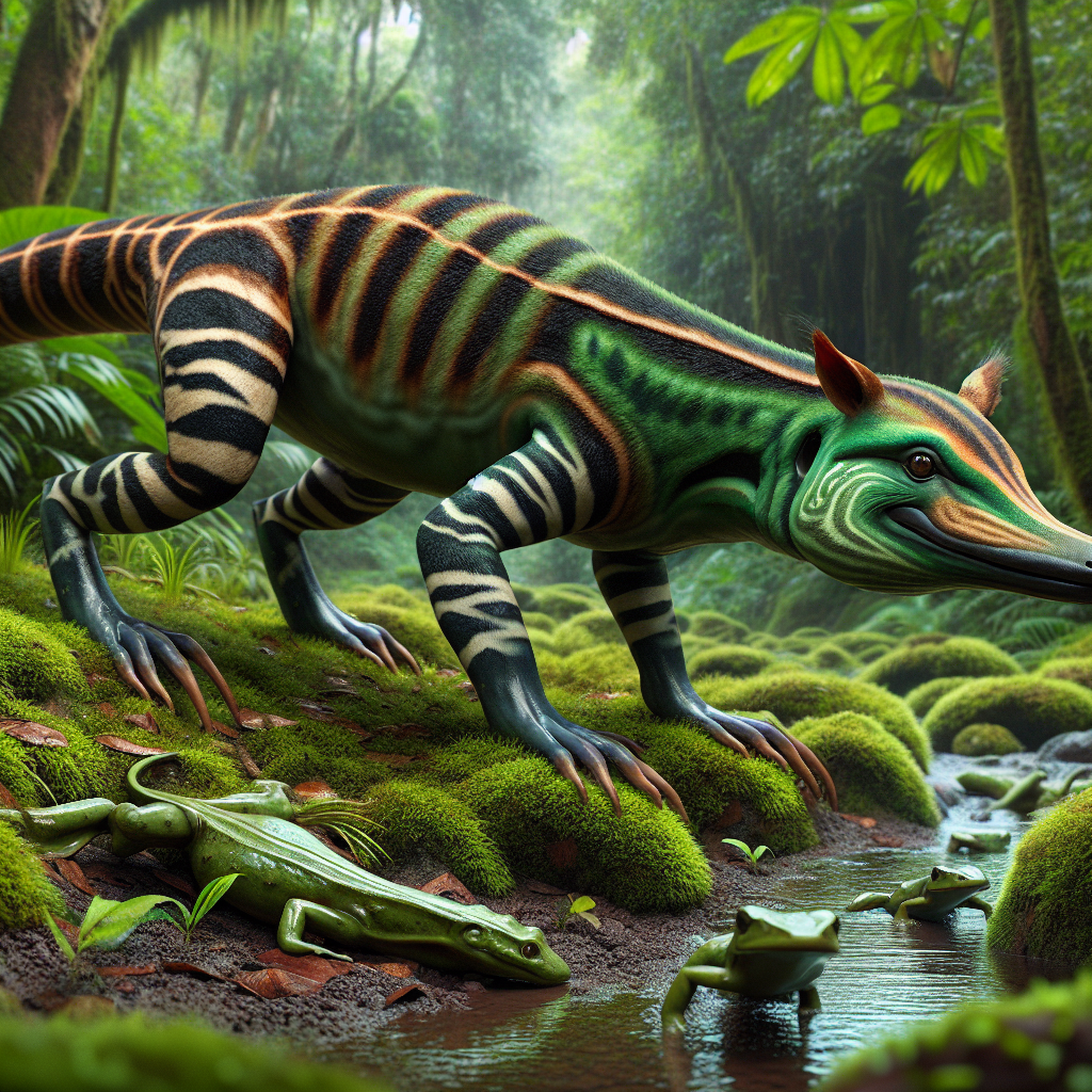 Oknewt, an AI-generated hybrid of Okapi and Newt