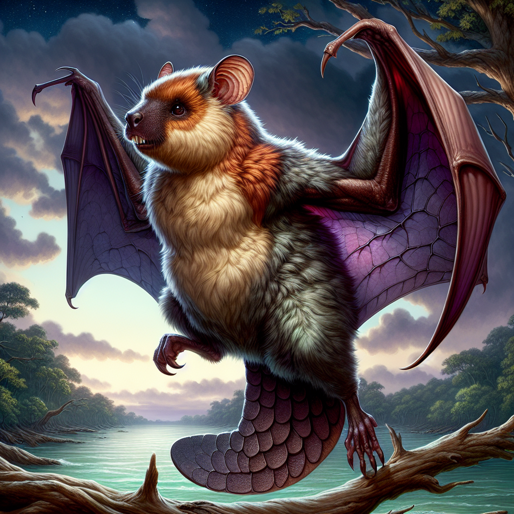 Bateaver, an AI-generated hybrid of Bat and Beaver