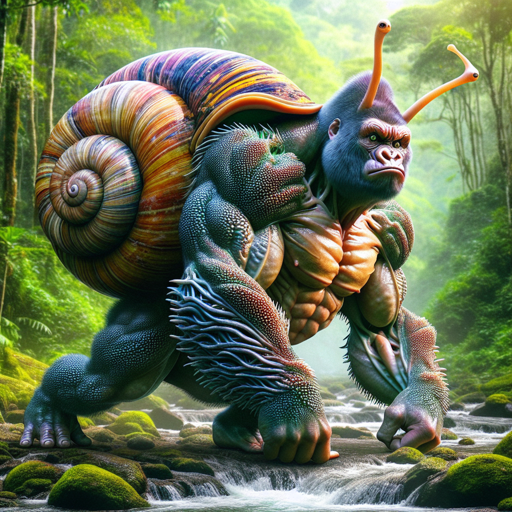 Gorilla Snail, an AI-generated hybrid of Snail and Gorilla