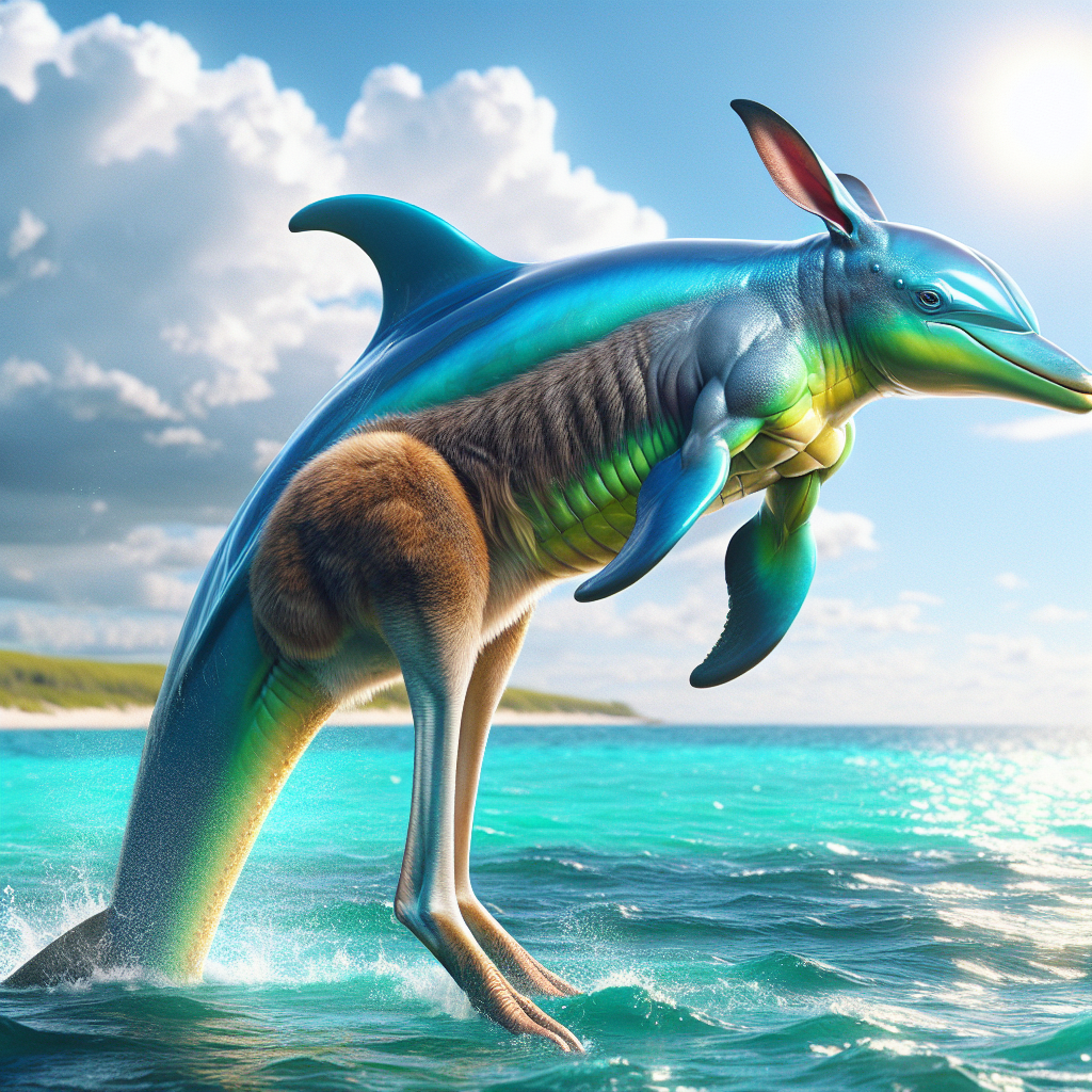 Kangolphin, an AI-generated hybrid of Kangaroo and Dolphin
