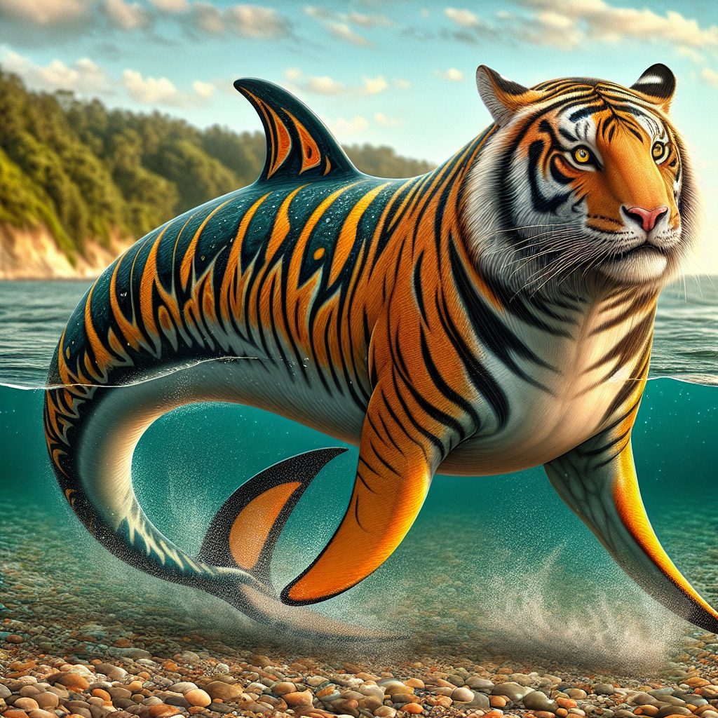 Doltiger, an AI-generated hybrid of Dolphin and Tiger