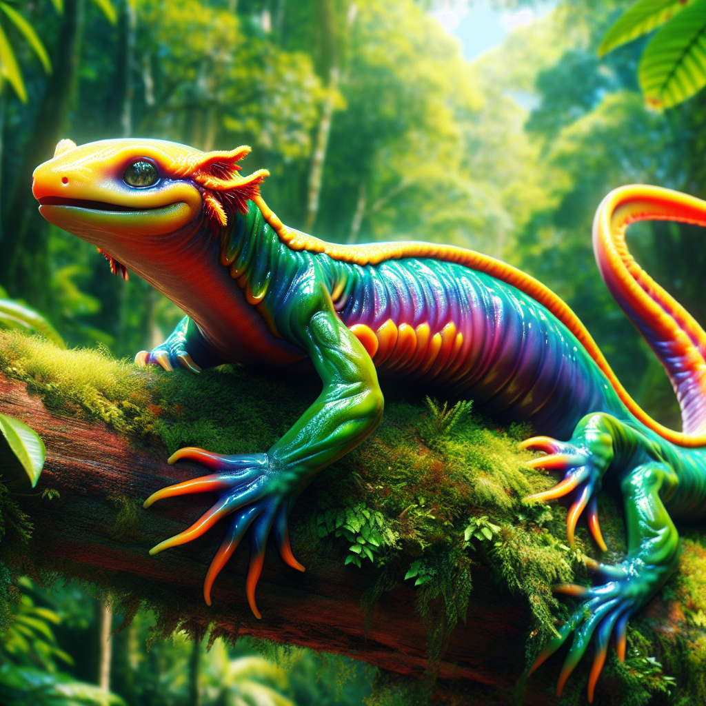 Slalamander, an AI-generated hybrid of Salamander and Sloth