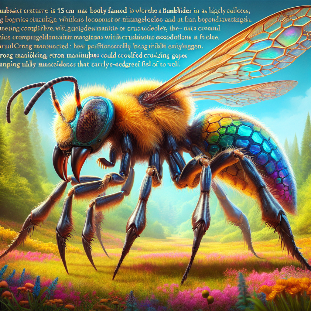 Bumblider, an AI-generated hybrid of Bumblebee and Spider