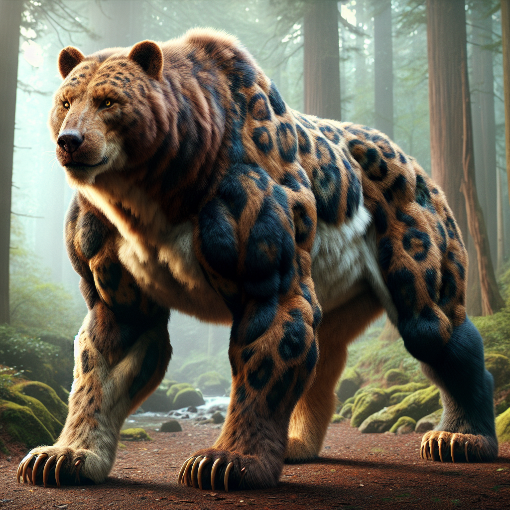 Leobear, an AI-generated hybrid of Leopard and Bear