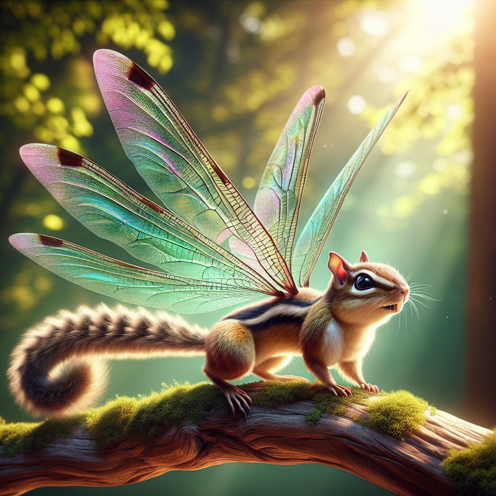 Chipmunkfly, an AI-generated hybrid of Chipmunk and Dragonfly
