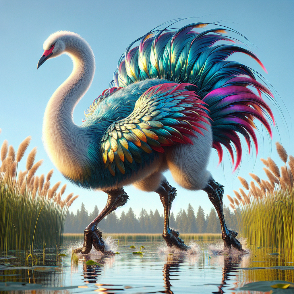 Swostrich, an AI-generated hybrid of Swan and Ostrich