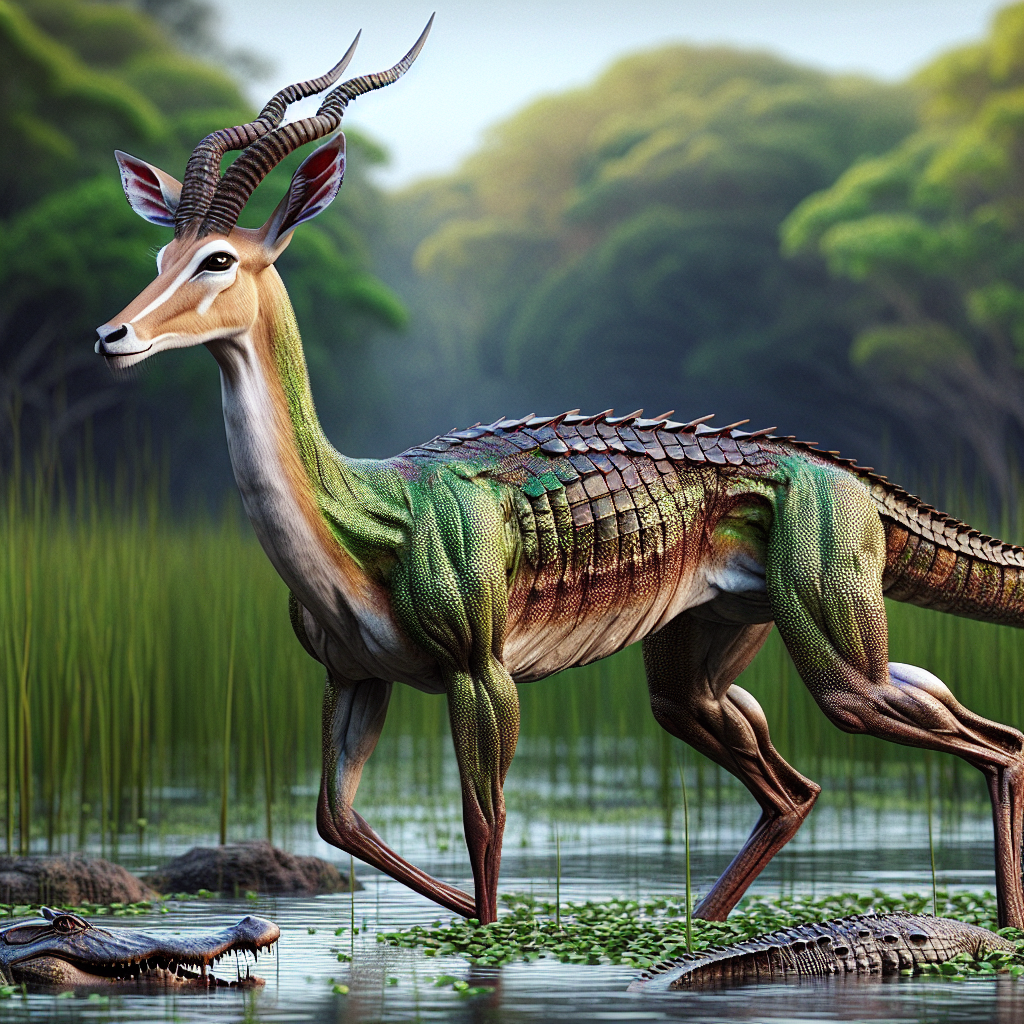 Antalligator, an AI-generated hybrid of Antelope and Alligator