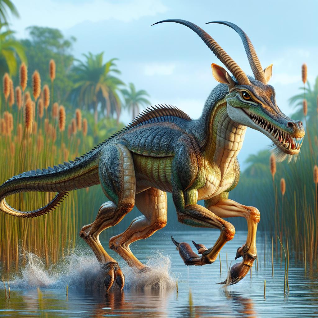 Allantelope, an AI-generated hybrid of Alligator and Antelope