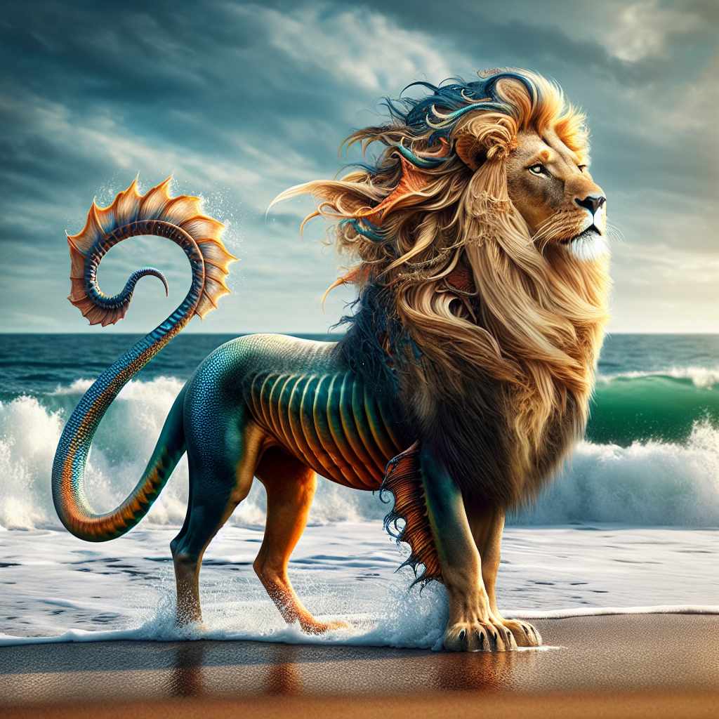Sealion, an AI-generated hybrid of Lion and Seahorse