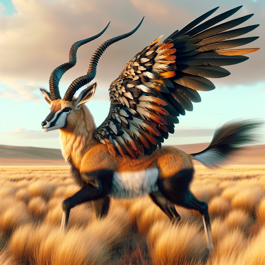 Baldantelope, an AI-generated hybrid of the Bald Eagle and the Antelope