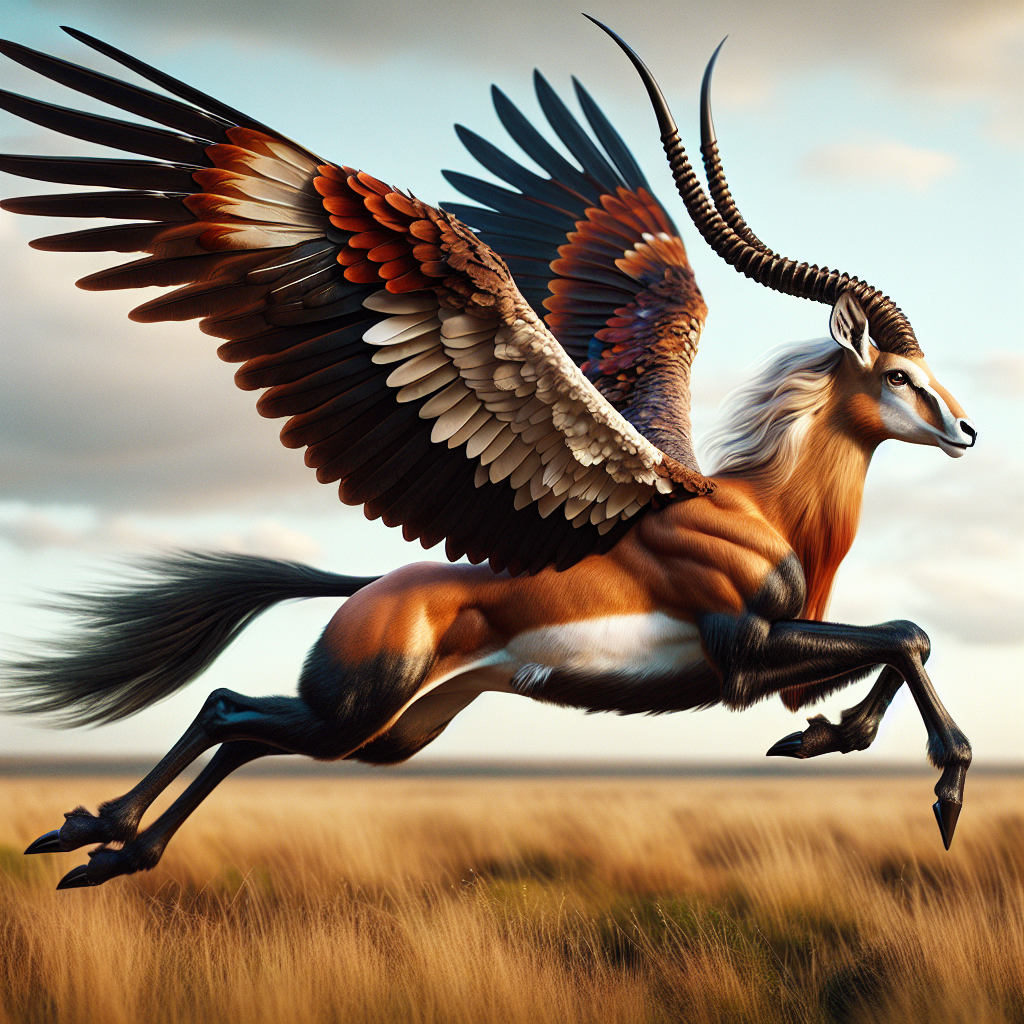 Baldantelope, an AI-generated hybrid of Bald Eagle and Antelope