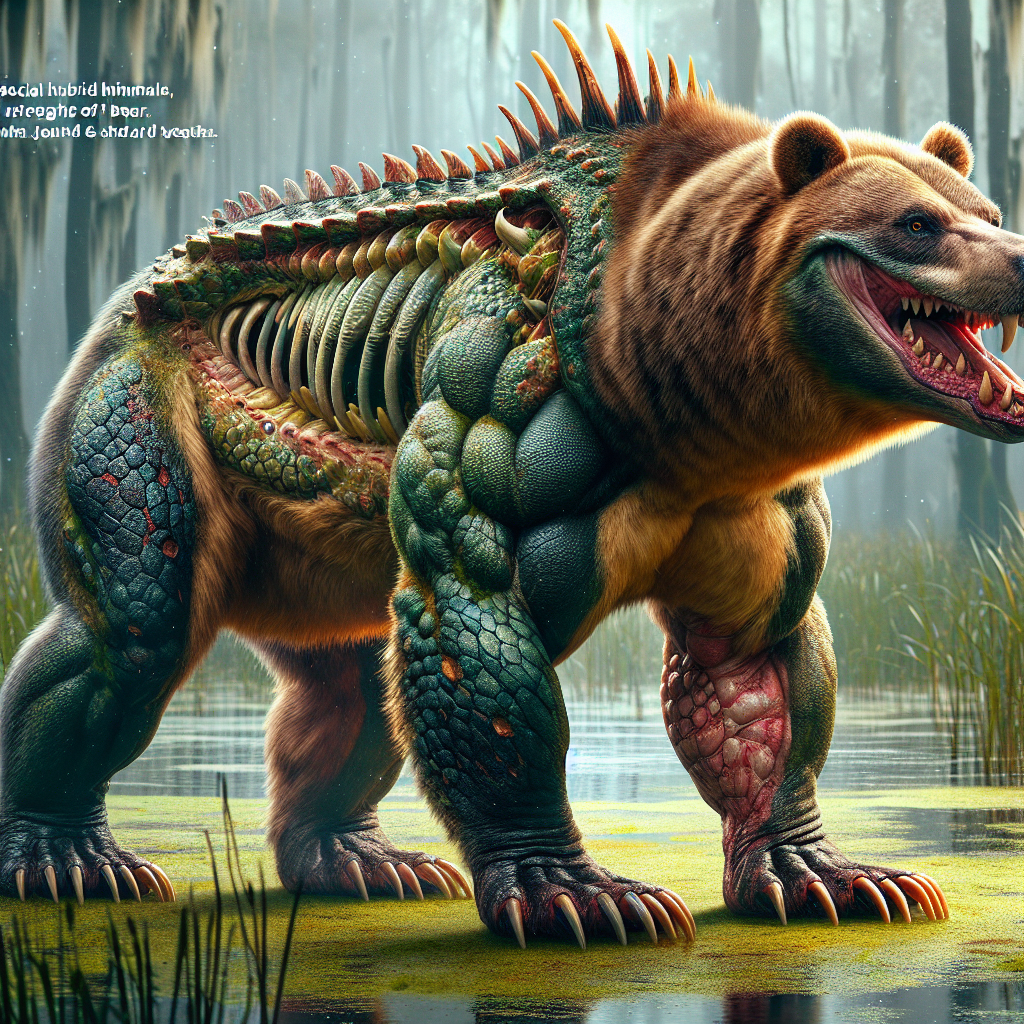 AlliBear, an AI-generated hybrid of Alligator and Bear