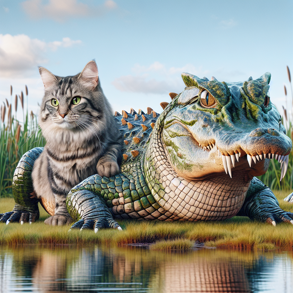 Cattigator, an AI-generated hybrid of Alligator and Cat