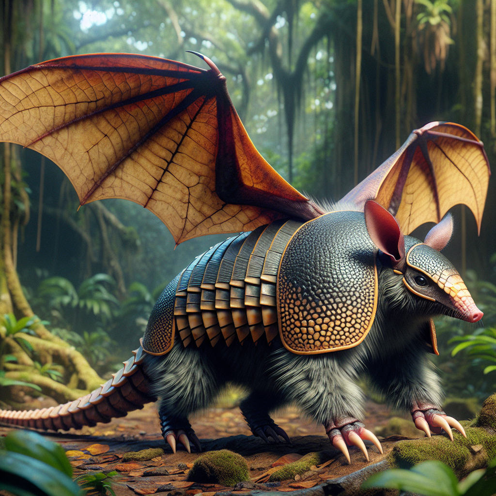 Armadibat, an AI-generated hybrid of Armadillo and Bat
